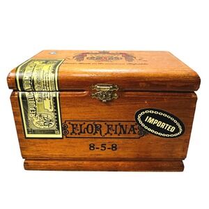 Wood Cigar Box Arturo Fuente Empty Vtg Flor Fina 8-5-8 Maduro Dominican Republic